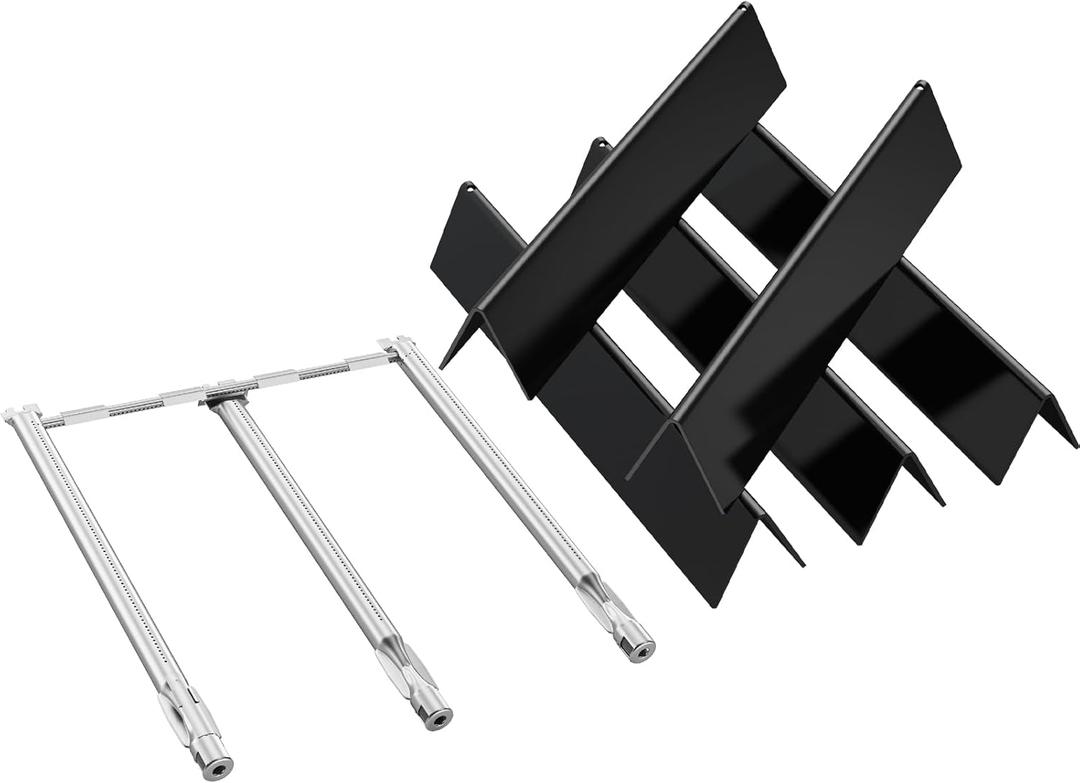 X Home Grill Replacement Parts for Weber Spirit & Spirit II 300 Series, Spirit E/S 310 (Front-Mounted Control), Porcelain-enameled 7636 Flavorizer Bars and Stainless Steel 69787 Burner Tubes Set