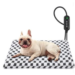 MIXJOY Heated Dog Bed, 11 Adjustable Temperature Dog Heating Pad Indoor with Timer, Pet Heated Mat for Dogs Cats, Electric Cat Heating Pad with Washable Cover, Heated Pet bed28''x20'', Medium
