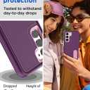 AICase for Samsung Galaxy S23 Plus Case Built-in Kickstand with Glass Screen Protector,Heavy Duty Drop Protection Full Body Rugged Shockproof Military Protective Tough Durable S23+Plus 6.6"_4 (Burgundy/Light Coral+Glass Protector/Camera Lens)