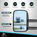 Heated Tow Mirrors Compatible with 1999-2002 Chevy Silverado & GMC Sierra 1500 2500 3500 HD, Tahoe Suburban Avalanche Yukon Denali, Folding Extended Trailer Towing Side Mirrors, Large