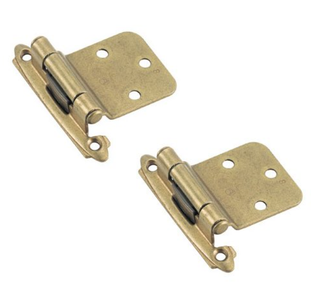 Amerock BPR7630BB | Face Frame Cabinet Hinge | Variable Overlay Hinge with Reverse Bevel | Burnished Brass | 2 Pack | Self-Closing Hinge | Cabinet Door Hinge