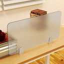 4 Pcs Desk Divider Privacy Panel 23.6 x 15.8 Inch Counter Desk Acrylic Panel Holder Free Standing Privacy Shield Work Station Desk Divider Partition for Offices Schools Call Centers (Frosting)