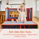 Superspace Giant Magnetic Fort Building Panels - The Big Set, Turquoise, 24 Panels, Life-Size Magnetic Tiles Kids, Build Forts Castles Rockets, STEM Toy Ages 3-10+, Eco-Felt, Indoor & Outdoor, 20" x 20" (Blue)