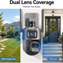 Outdoor Camera, Plug-in Security Camera Outdoor, Dual Lens PTZ 6MP, 6X Digital Zoom, Auto Tracking, Color Night Vision, 5G/2.4G Dual-Band WiFi, 2-Way Audio, IP66 Waterproof