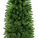 TURNMEON 6 Ft Artificial Pencil Christmas Tree with 658 Dense Branch Tips, Skinny Christmas Tree Include Metal Stand, Hinged Design Slim Xmas Pencil Tree Decor for Holiday Home Indoor Outdoor