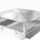 Stainless Steel Chimney Cap, Fireplace Chimney Flue Cover with Adjustable Metal Strips & Bolts Screws, Heavy Duty Chimney Top Cap for Fireplace & Stove Flue Protection (18" x 21")