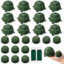 Tessco 24 Pcs Mini Floral Foam Holder, Include 12 Small Round Floral Holder 12 Mini Flower Foam Cage with 2 Pcs Green Wire Wet Green for Fresh Flowers Arrangements Supplies Wedding Wine Bottle Decor
