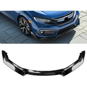 3Pcs Glossy Black Front Bumper Lip Splitter for 2016-2020 Honda Civic Bumper Body Kit Protection Splitter Spoiler