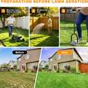 Lawn Core Aerator Tool, Manual Lawn Aerator Tool with Spring-Loaded Automatic Soil Ejection Loosener, Pre-Assembled Stainless Steel Spikes, Dual-Layer Design&Wide Foot Plate for Yard Garden Aeration