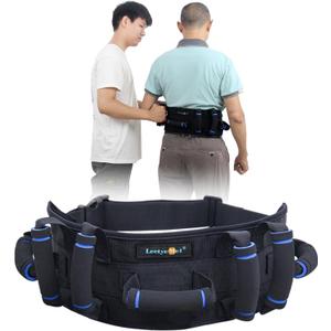 Gait Belt, Gait Belts for Seniors, Gate Belts Medical for Elderly, Gait Belt with 7 Handles, Patient Transfer Belt Quick Release Buckle, Medical Lift Strap Nursing Safety Belt for Physical Therapy (Black)