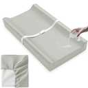 Vegan Leather Baby Changing Pad Covers for Girl, Boy, Waterproof & Wipeable Soft Diaper Changing Mat Cover.Fits Standard Changing Pads with Dimensions of 32" x 16". (Gray)