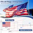 Anovo Flag Pole for Outside House - Stainless Steel 6 FT Flag Poles Kit with1 Inch Metal 360 Rotating Rustproof Flag Pole Rings for Outside House Porch 3x5 Flag Without Holder (6 FT-White)