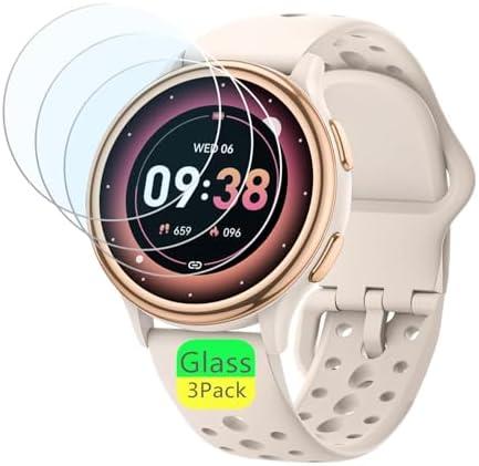 Aemus Screen Protector Compatible for KEEPONFIT Smart Watch 1.27" (3 Pack) 9H Tempered Glass Film, Compatible for RUXINGX G53 Fitness Tracker Screen Protector