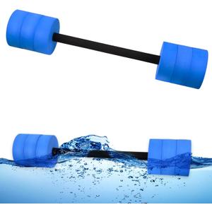 Hikeen Aquatic Exercise Dumbbells Water Dumbbell Pool Resistance Aquatic Fitness Barbells with 4 High-Density EVA Foam Pool Weights Dumbbells, for Water Aerobics Weight Loss (Blue)