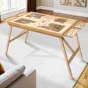 TEAKMAMA 27.6" H Tall 2000 Piece Puzzle Table with Legs, 41" W x 28.5" D Large Wood Folding Jigsaw Puzzle Board with Cover for Adults, 4 Drawers, Nature, 2000pc