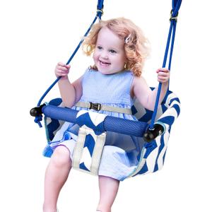 Toddler Swing  Comfy Baby Swing Outdoor Indoor, Kids Swing Seat for Backyard, Safety Harness, Secure, Safe Quick Click Locking System, Blister-Free Rope, Easy Installation Indoor Baby Swing(Blue)
