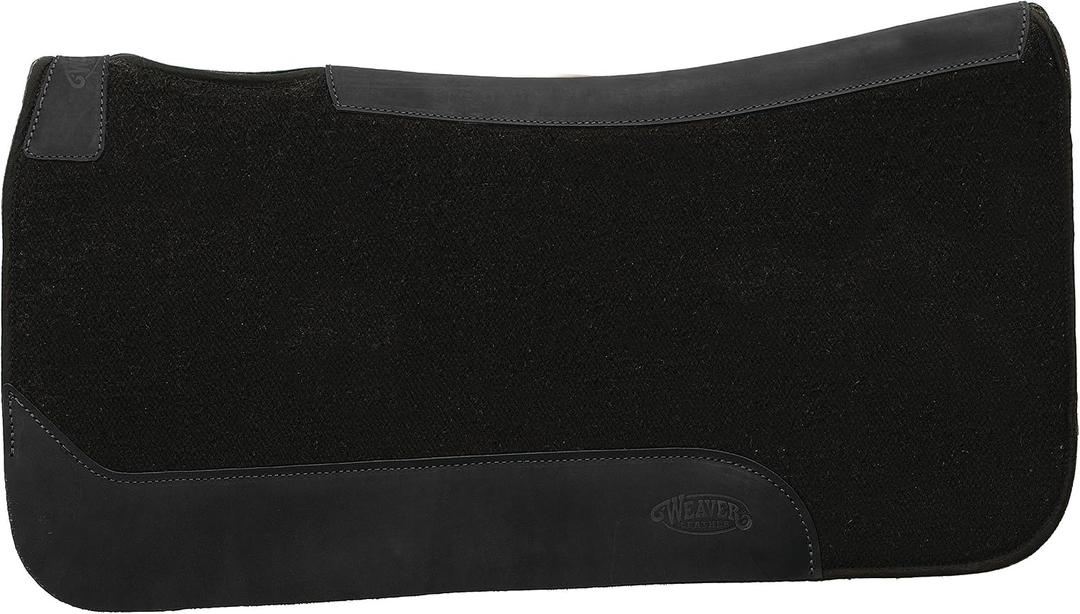 Weaver Equine 31" x 32" Contoured Single Weave Wool Blend Felt Horse Saddle Pad, Shock Absorbing Western Saddle Pad for Protection, Turquoise Pattern