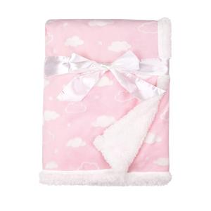 Soft Chenille Sherpa Receiving Blanket (30" x 35"), 3D Pink, Warm and Cozy for Boys and Girls, Ideal for Baby Carrier, Stroller, and Travel