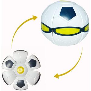 UFO Magic Ball,Portable Glowing Flying Toys Creative Fly Saucer Stomp Magic Balls,Decompression Flying Flat Throw Disc Balls Toy for Childrens Outdoor Sports Kids Gift (Football White)