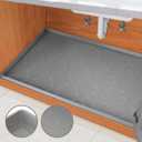 SIKADEER Waterproof Under Sink Mat 28" x 22", Silicone Mat Kitchen Cabinet Liner and Drawer Shelf, Sink Protector for Kitchen Organizers and Storage, Flexible Sink Drip Tray (28"W x 22"L, Dark Gray)