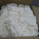 60ft12ft Ivory Backdrop Curtain for Wedding Parties, 12 Panels Wrinkle Free Polyester Photo Backdrop Drapes Back Drop Cloth for Birthday Photography Background, W5' x H12'