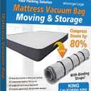 Storage Logic Foam Mattress Vacuum Bag with 4 Adjustable Packing Straps for Moving, Storage, Shipping, Vacuum Seal Mattress Bag with Packaging Straps (King/Cal-King)