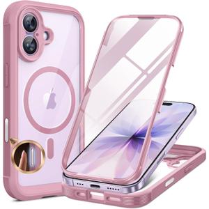 Miracase for iPhone 17 Case 6.3'', Full-Body Military Grade Drop Protection Outdoor Phone case with Built-in Glass Screen &Camera Control, Easy Installation, No Gap, Compatible with MagSafe, Purple