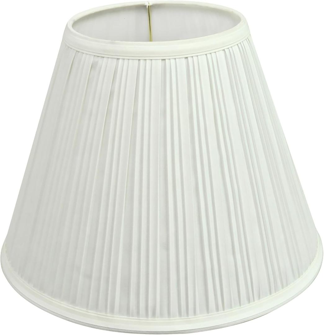 Aspen Creative 59126A Transitional Empire Shape Uno Construction Lamp Shade in Pleated Cotton White, 6" Top x 12" Bottom x 9" Slant Height