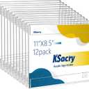 KSacry 12 Pcs Acrylic Sign Holder 11 x 8.5, Horizontal Wall Mount Sign Holders with 3M Adhesive, Clear Plastic Frames Paper Display Sign Holders for Office, Home, Store, Restaurant - No Drilling