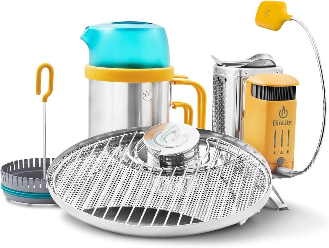 BioLite Wood Burning Camping Stove with Electricity Generation and USB Charging (Complete Cooking Kit)