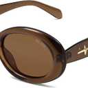 SOJOS Retro Oval Polarized Sunglasses for Women Men 90s Vintage UV400 Protection Tiny Sun Glasses SJ2286