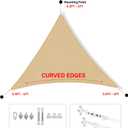 8' x 8' x 8' Brown Triangle Sun Shade Sail Canopy Durable Fabric UV Block Awning, We Make Custom Orders
