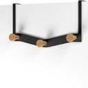 YBM HOME Black Wooden Over The Door Hanger Hooks, 3 Hooks for Hanging Clothing, Towels, Bags, Coats, Pack of 1, 2566