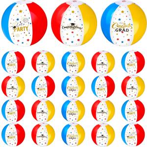 Hungdao 24 Pcs 5 Inch Beach Balls Graduation Party Favors Class of 2026 Grad Inflatable Beach Balls Congrats Grad College High School Kids Graduation Pool Party Supplies
