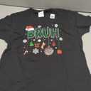 Bruh Christmas Green Plaid Boys Kids Girls Xmas Pajamas T-Shirt, Size XS