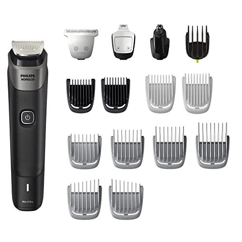 Philips Norelco Multigroom 5000 Series, All-in-One Trimmer and Hair Clipper, 18-Piece Men's Grooming Kit for Beard, Face, Hair, Body and Intimate Areas, No Blade Oil Needed, Model MG5910/49