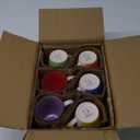 vancasso Bonita 12 Oz Coffee Mugs Set of 6, Ceramic Coffee Cups for Cappuccino, Latte, Tea, Cocoa, Warm Color