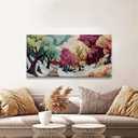 Boho Abstract Wall Art For Living Room Colorful Tree Canvas Art Wall Decor Artwork Prints Painting 20" X 40" Canvas Picture For Bedroom Office Aesthetic Wall Decor Modern Salon Ready to Hang Artwork