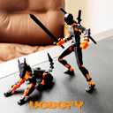 Uodofy (Assembly Completed) T13 3D Action Figure Set,Dummy Robo Titan 13 Action Figures,3D Printed Multi-Jointed Toy (Black + Orange) 