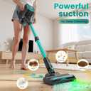 Zefiro 450W Cordless Vacuum Cleaner,45Mins Runtime Vacuum Cleaners for Home, Anti-Tangle and 1.5L Dust Cup, Lightweight Vacuum for Hardwood Floor Carpet Pet Hair