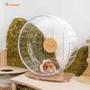 Niteangel Super-Silent Hamster Exercise Wheels - Quiet Spinner Hamster Running Wheels with Adjustable Stand for Hamsters Gerbils Mice Or Other Small Animals (M, Transparent)