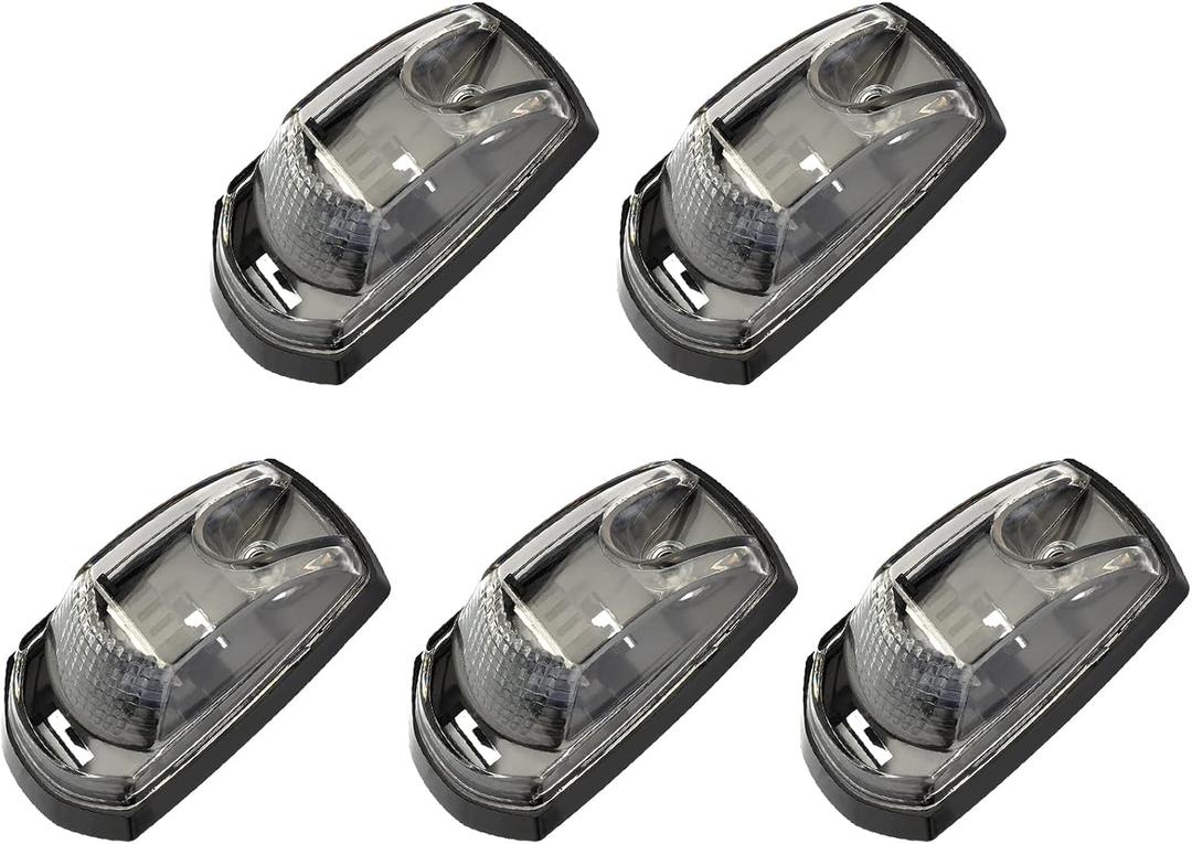 cciyu 5x Cab Marker Roof Running Light | Clear Len|Clear Light|Clearance Side Marker Light |Universal Mount Side Marker Trailer Lights|Surface Mount|Waterproof
