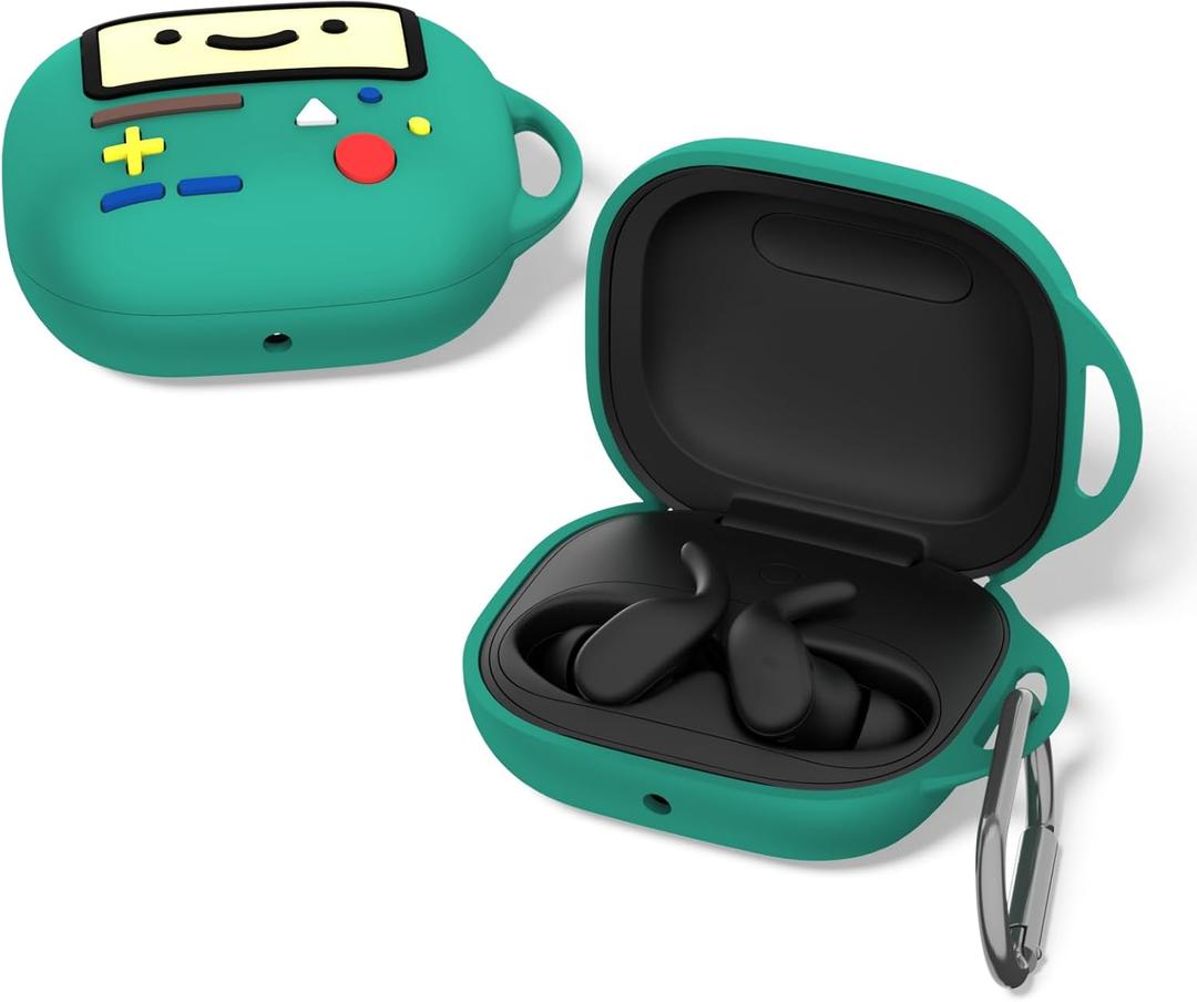 Cute Cover for Powerbeats Fit Case 2025, 3D Cartoon Funny Design | Shock Resistant | Full Protection Soft Silicone Case Compatible with Beats Powerbeats Fit Earbuds Accessories with Keychain, Green