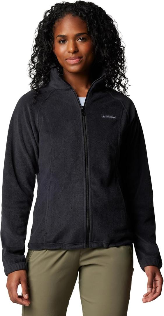 Columbia Womens Benton Springs Full Zip Fleece Jacket, Black, 1X