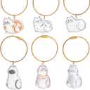 6 PCS Cat Hair Keepsake Keychain, Cat Fur Collector Pendant Necklace with Tweezers & Combs