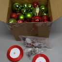 36 Pcs Christmas Balls Ornaments for Ceiling, 1.6'' 2.4'' 3.2'' Large Big Shatterproof Christmas Hanging Decorations Balls for Tree Xmas Holiday Party Indoor(Red, Emerald Green)