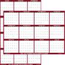 24" x 36" SwiftGlimpse 2026-2027 Academic Wall Calendar, Erasable, Large, Wet & Dry Erase Laminated, Reversible, Yearly Planner, JULY 2026 to JUNE 2027 ONLY, Maroon