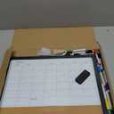 Monthly Whiteboard Calendar with Cork for Wall, 17" x 13" Double-Sided Dry Erase Board with Wooden Framed, Hanging Dry Erase Calendar for Home, Office, School (Black)