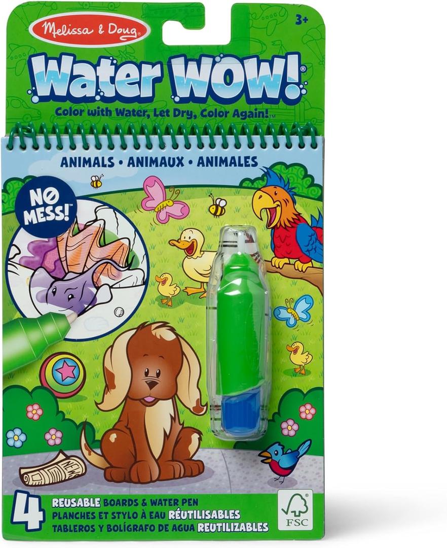 Melissa & Doug On the Go Water Wow! Reusable Water-Reveal Activity Pad - Animals - FSC Certified