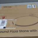 Unicook 15 Inch Round Pizza Stone for Oven and Grill, Oven Baking Stone for Bread, Cordierite Pizza Pan for Baking Crispy Bread, Pie and Cookies, Includes Carry Rack and Dough Scraper, 15" Dia